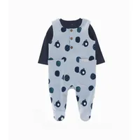 Conjunto recién nacido con dinosaurios celeste