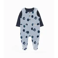 BLACK AND BLUE - Conjunto recién nacido con dinosaurios celeste