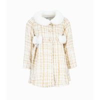 Conjunto niña de vestido y abrigo blanco