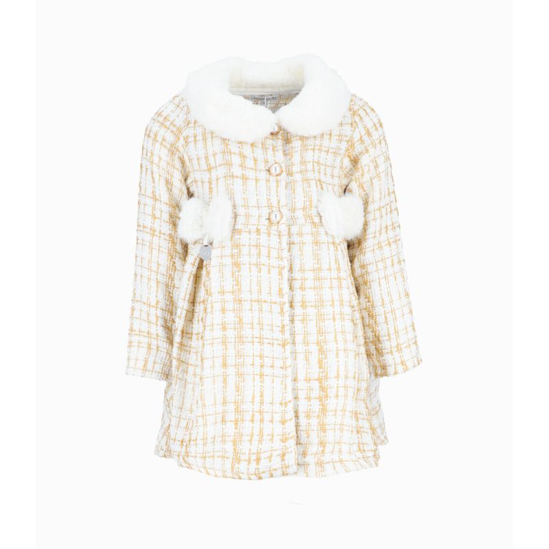LIMONADA - Conjunto niña de vestido y abrigo blanco Limonada