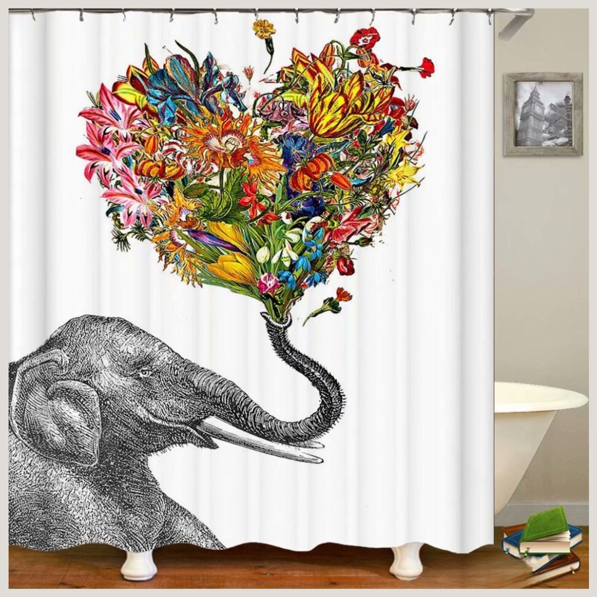 GENERICO - Juego De Cortina De Ducha Con Alfombras Antideslizante Set 4 Piezas