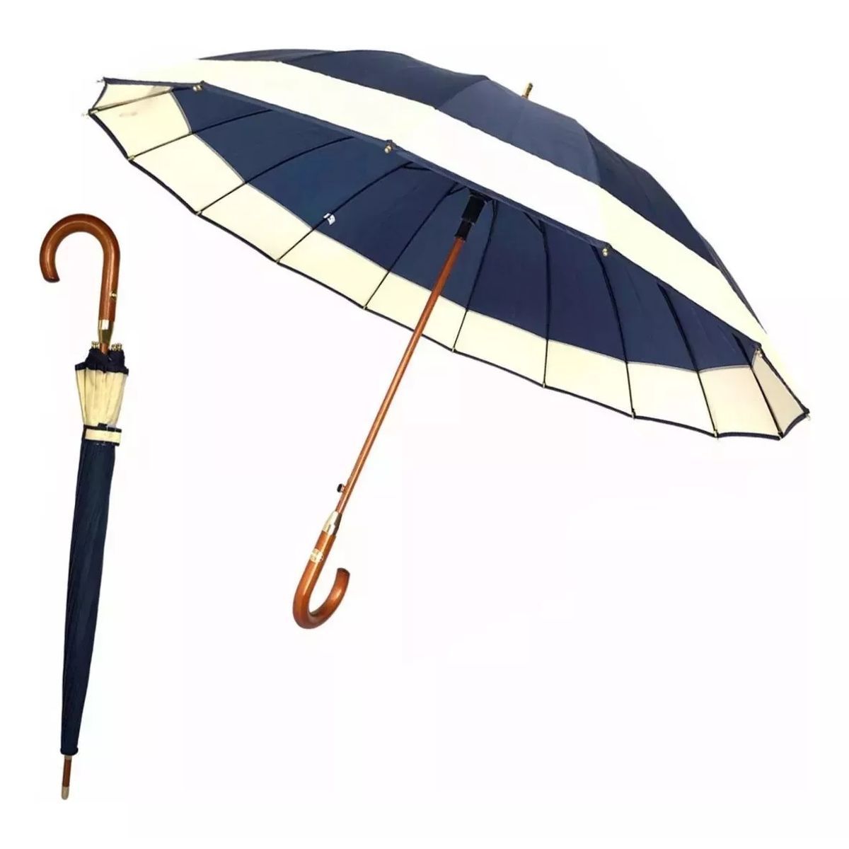 GENERICO - Paraguas Automatico Impermeable Grande 130cm 16 Varilla Azul