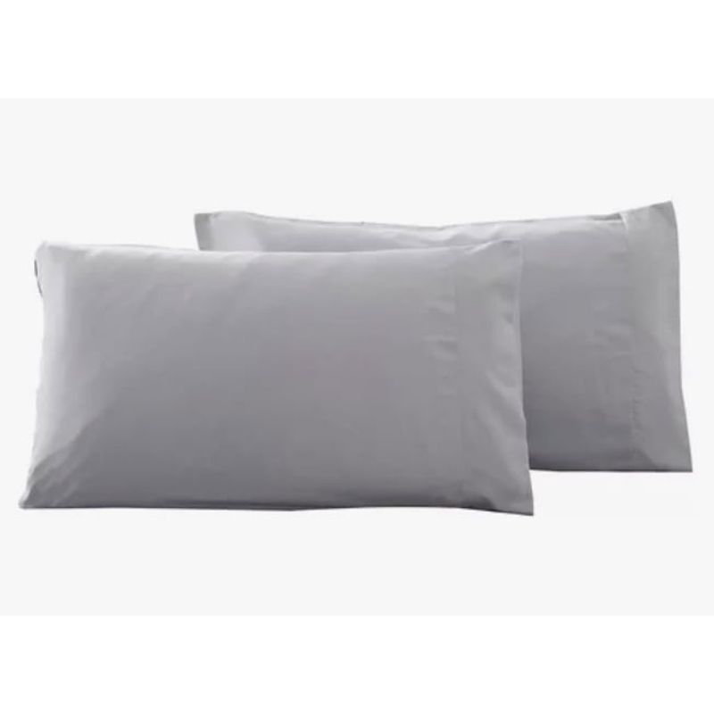 GENERICO - 2 Fundas De Almohada 2800 Hilos Egipician Gris Claro
