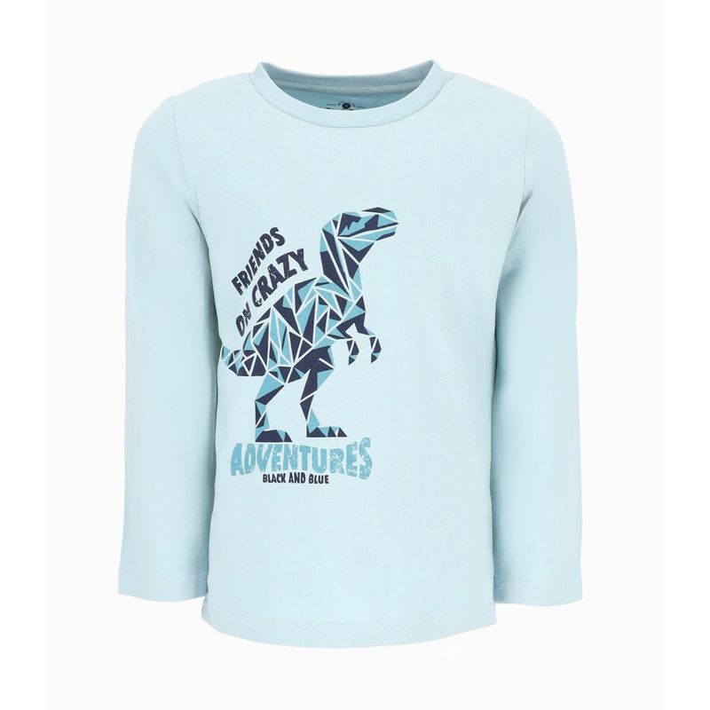 BLACK AND BLUE - Polera niño con dinosaurios menta Black and Blue