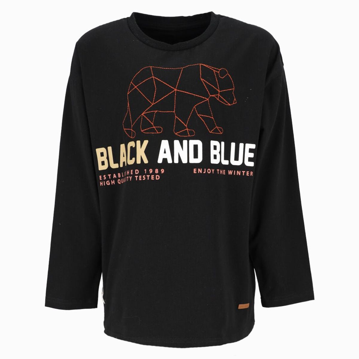 BLACK AND BLUE - Polera niño con diseño negro Black and Blue