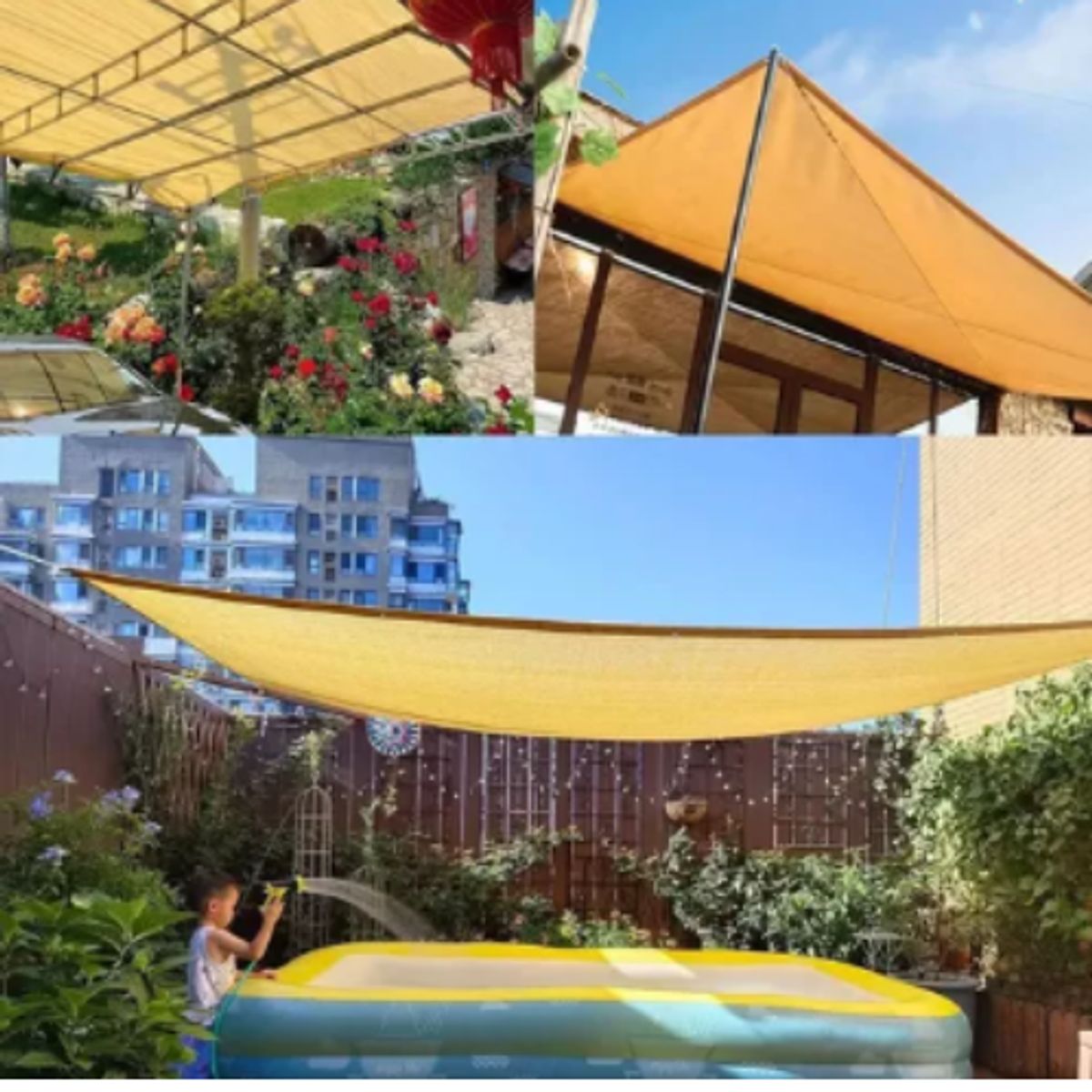 GENERICO - Toldo Tela Carpa 5x5 Rectangular Jardin Malla Rachel Impermeable