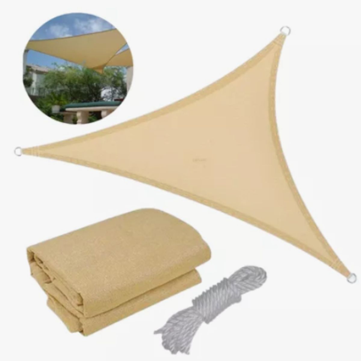 GENERICO - Toldo Vela Triangular Lonas Telas Toldos Sombra 5x5x5 Color