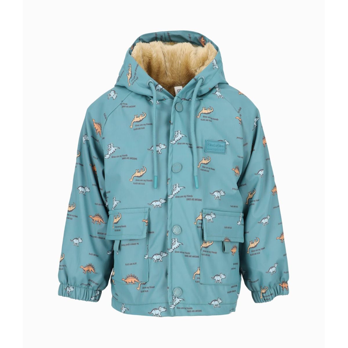 BLACK AND BLUE - Chaqueta bebés con dinosaurios petróleo Black and Blue