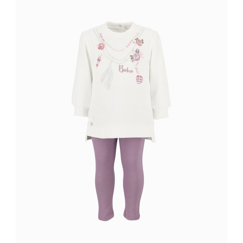 LIMONADA - Conjunto bebé de chaleco y calzas morado Limonada