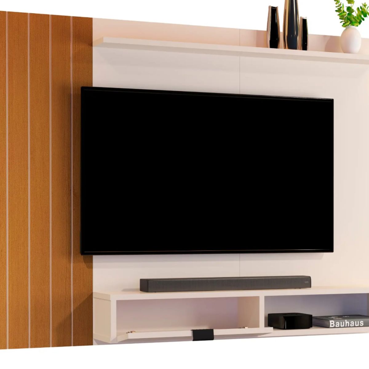 BE DESIGN - Rack De Pared Tv 50¨ Perla Caramelo