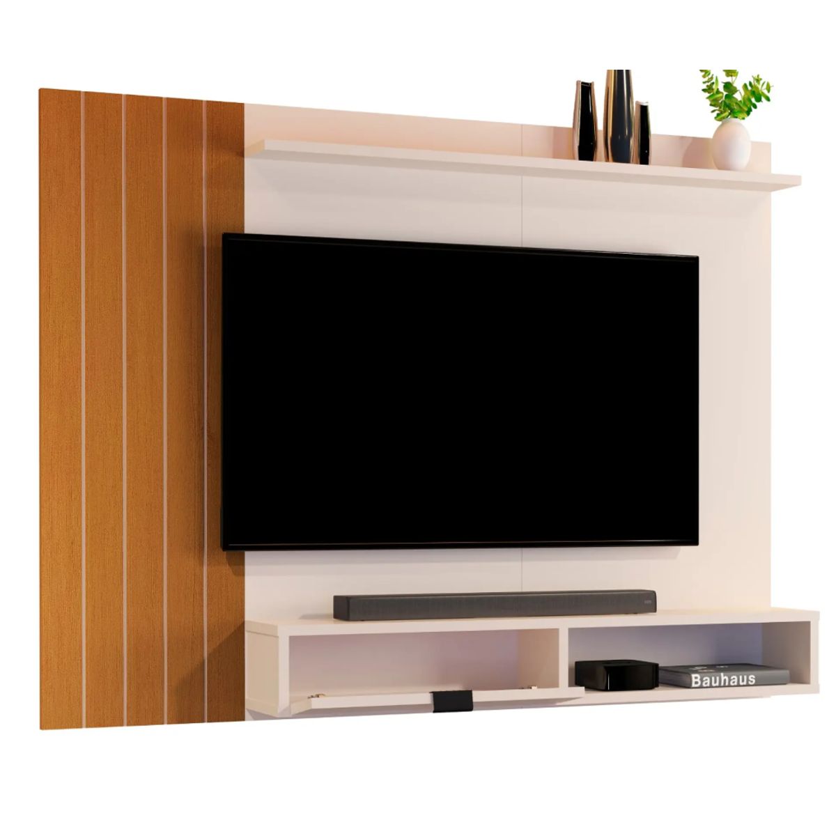 BE DESIGN - Rack De Pared Tv 50¨ Perla Caramelo