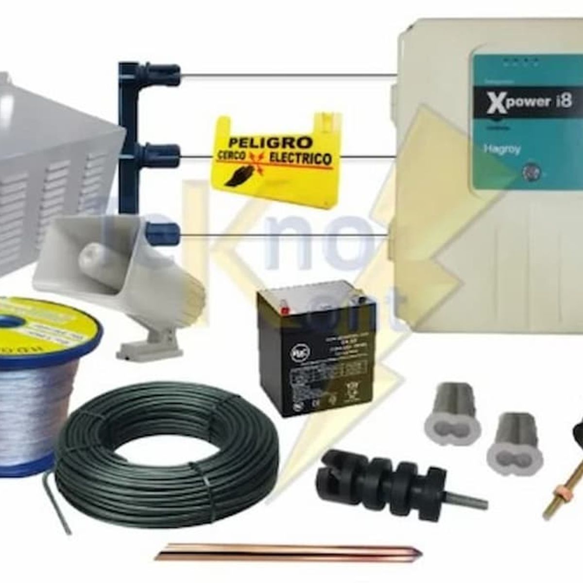 GENERICO - Kit 165 Metros Cerco Electrico Hagroy I8