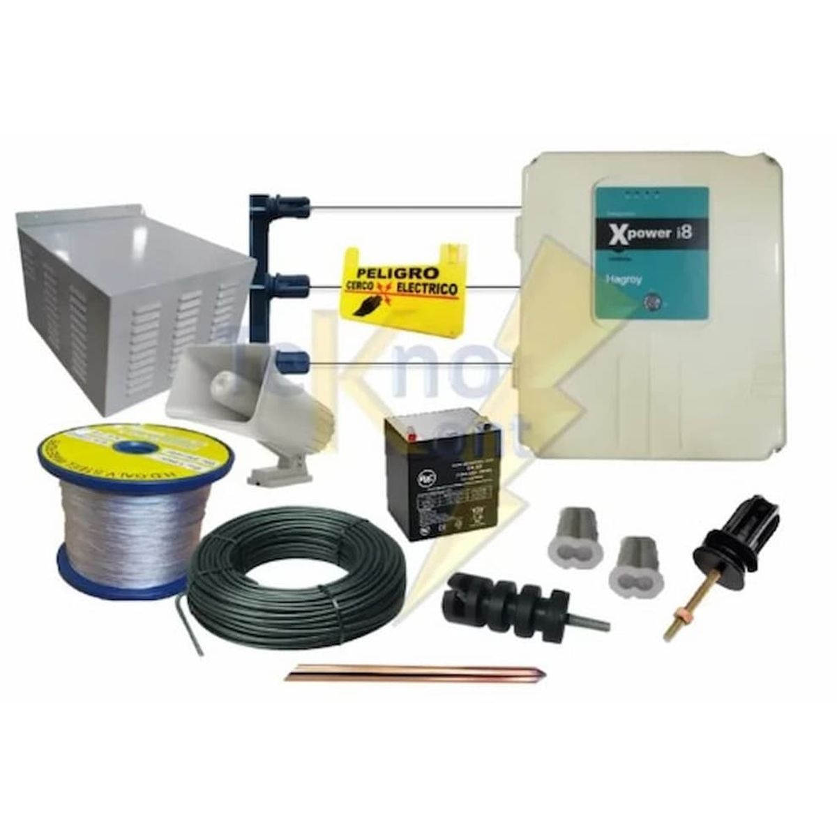 GENERICO - Kit 165 Metros Cerco Electrico Hagroy I8