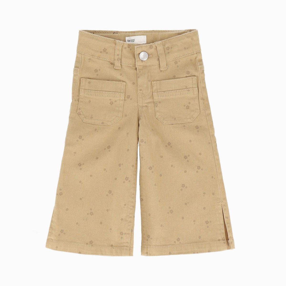 4KIDS - Pantalón bebés con flores beige 4 Kids