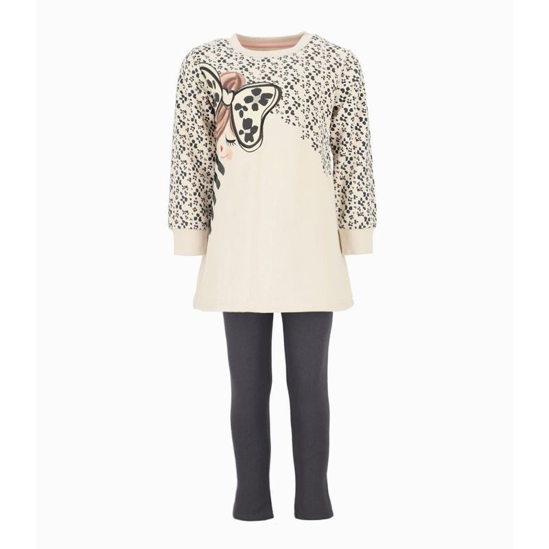 4KIDS - Conjunto niña con diseño gris 4 Kids