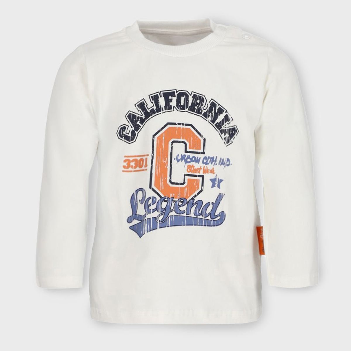 BLACK AND BLUE - Polera bebés california blanco Black and Blue