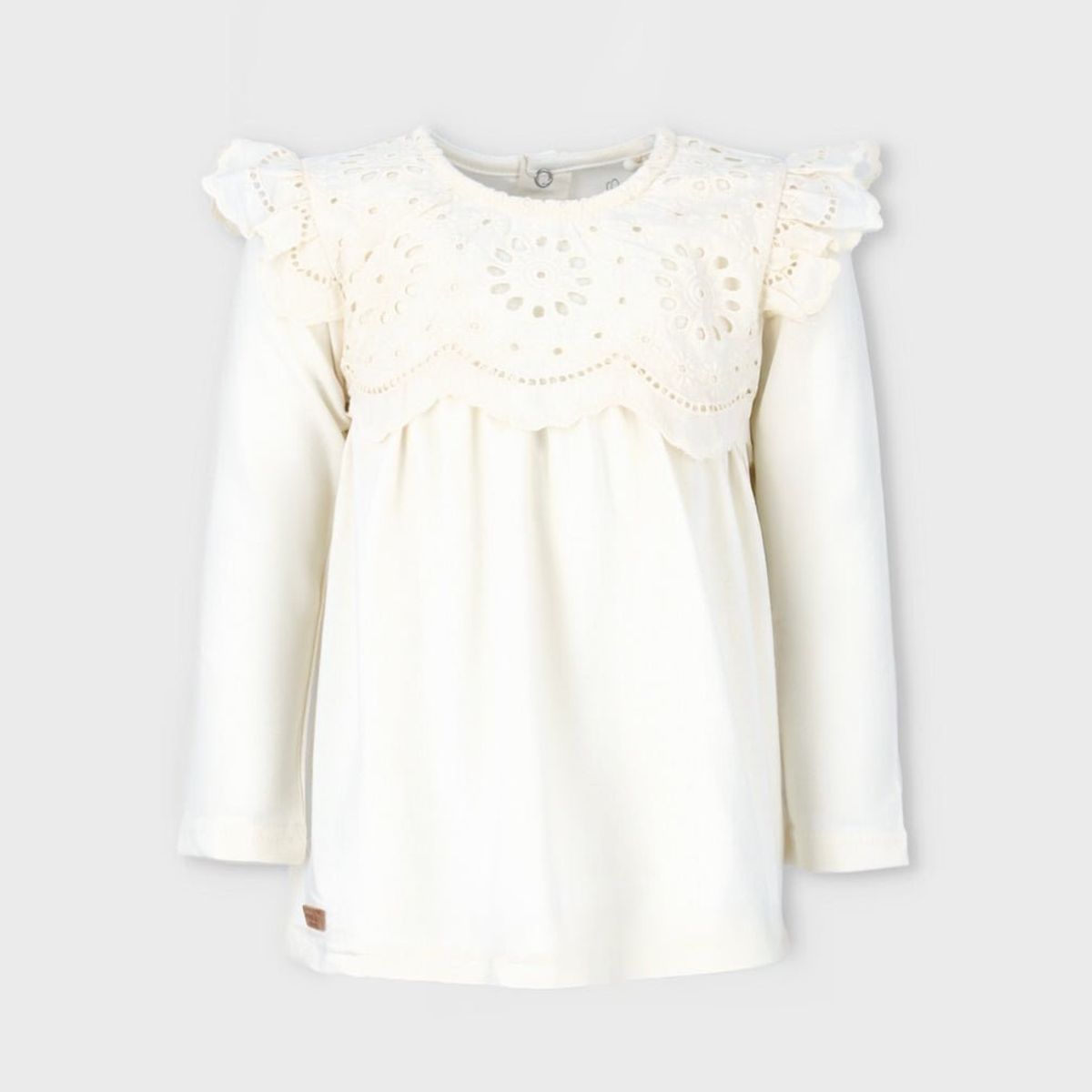 LIMONADA - Polera niña con broderie blanco Limonada