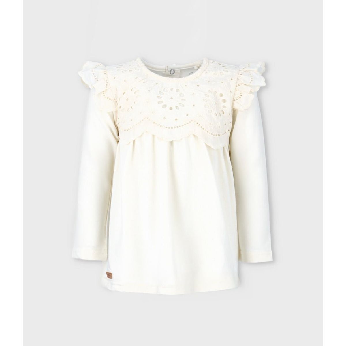 LIMONADA - Polera niña con broderie blanco Limonada