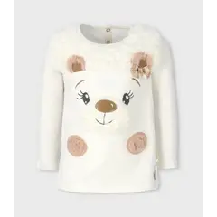 LIMONADA - Polera niña con oso blanco