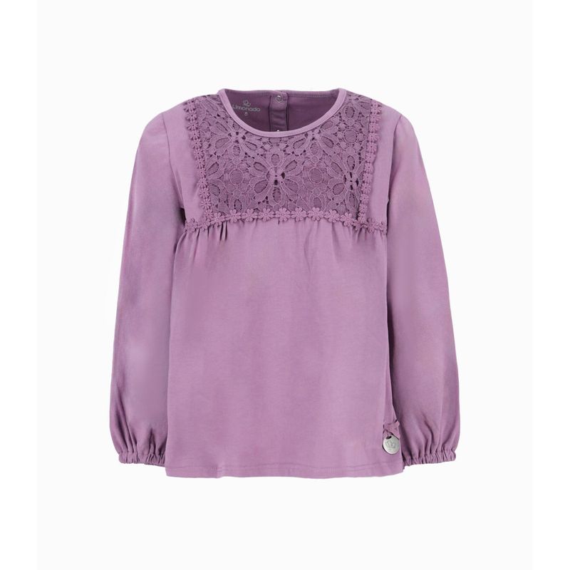 LIMONADA - Polera niña con macramé morado Limonada