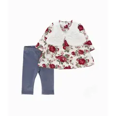 LIMONADA - Conjunto recién nacida de polera y calzas burdeo