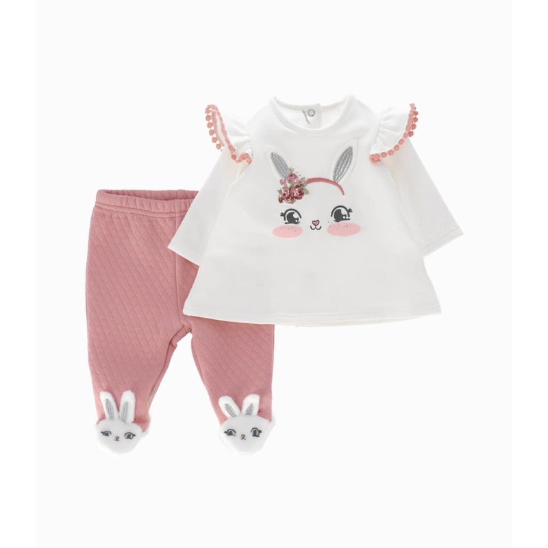 LIMONADA - Conjunto recién nacida de polera y calzas palo rosa Limonada