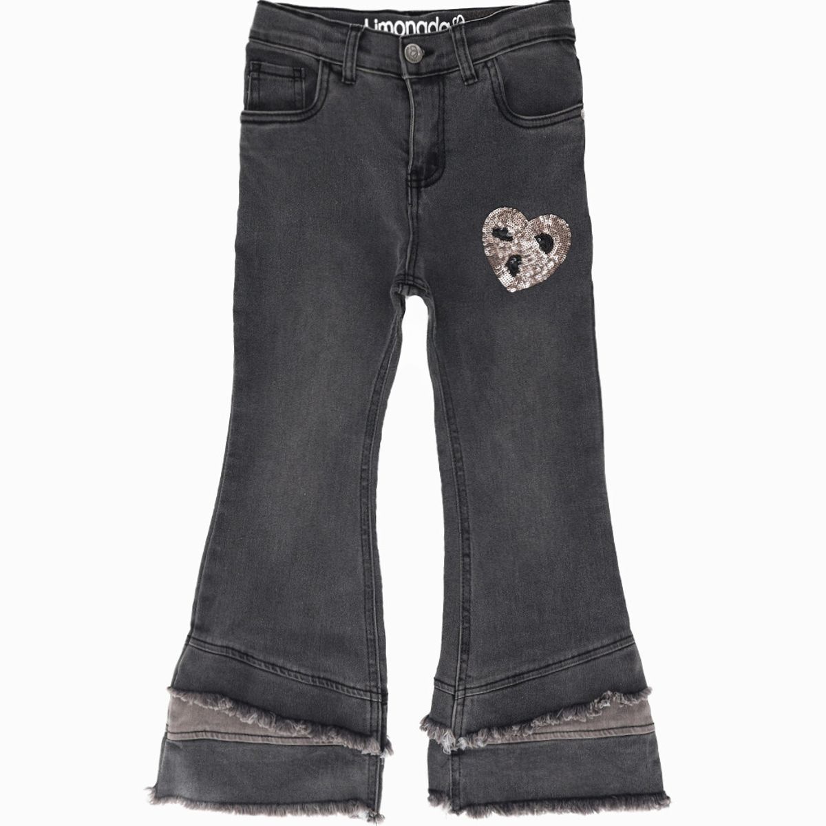 LIMONADA - Jeans niña con flecos gris Limonada