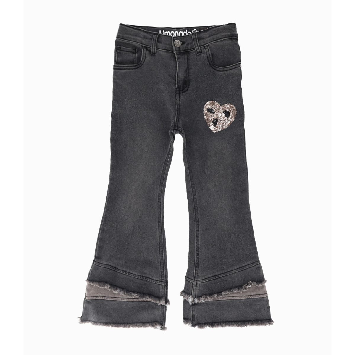 LIMONADA - Jeans niña con flecos gris Limonada