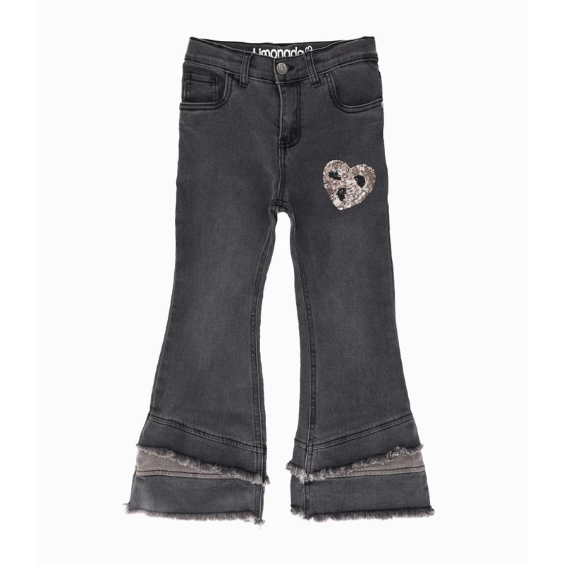 LIMONADA - Jeans niña con flecos gris Limonada