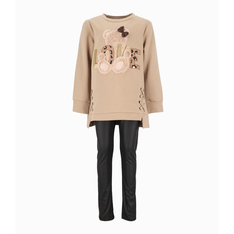 LIMONADA - Conjunto niña love beige Limonada