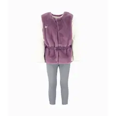 LIMONADA - Conjunto niña de chaqueta, polera y calzas morado