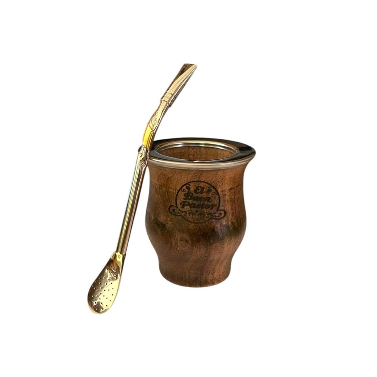 EL BUEN PASTOR - Mate El Buen Pastor Camionero de Madera Algarrobo