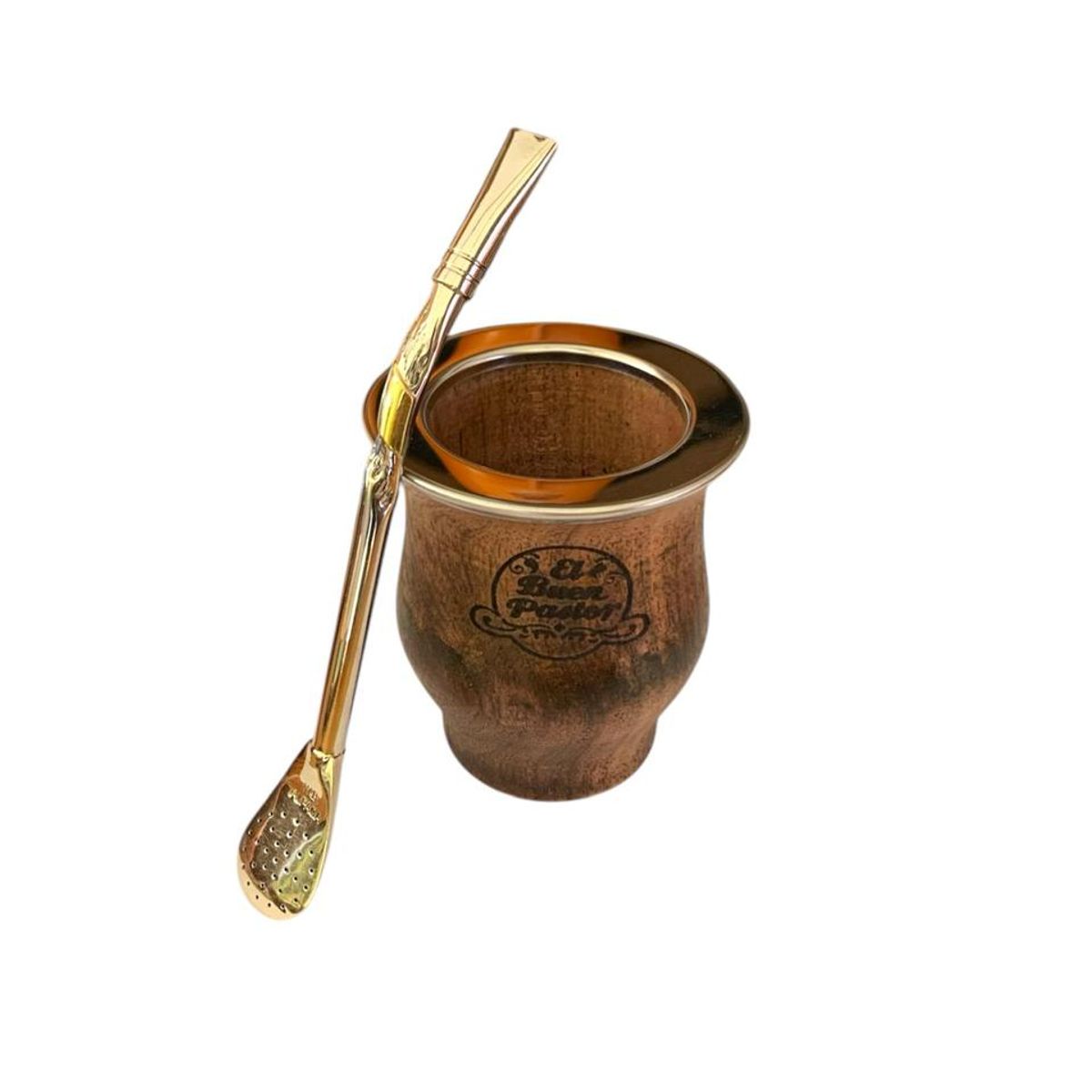 EL BUEN PASTOR - Mate El Buen Pastor Camionero de Madera Algarrobo