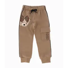 LIMONADA - Pantalón de buzo niña con oso beige