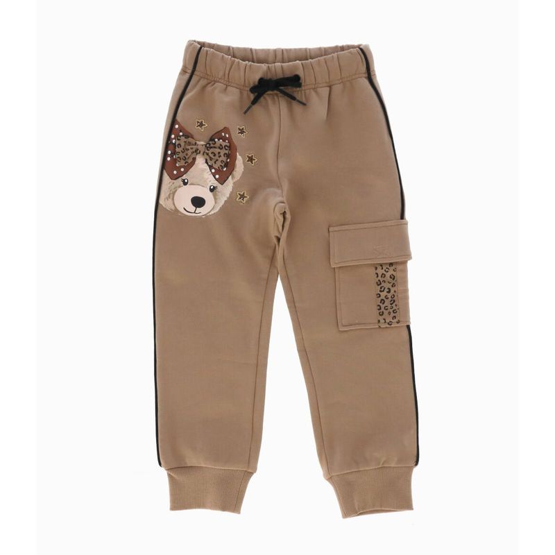 LIMONADA - Pantalón de buzo niña con oso beige Limonada