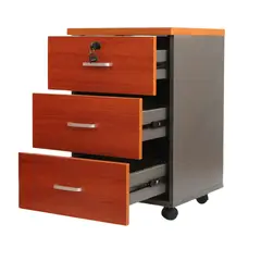 GENERICO - Cajonera Móvil de 3 Cajones color Cerezo