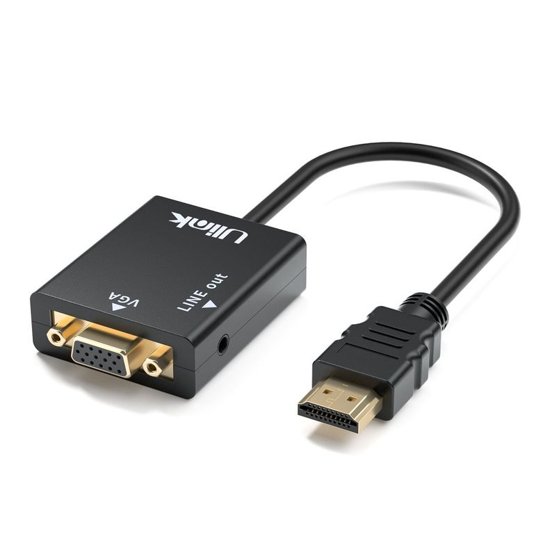 CONVERSOR DE VIDEO HDMI A VGA AUDIO 1080P