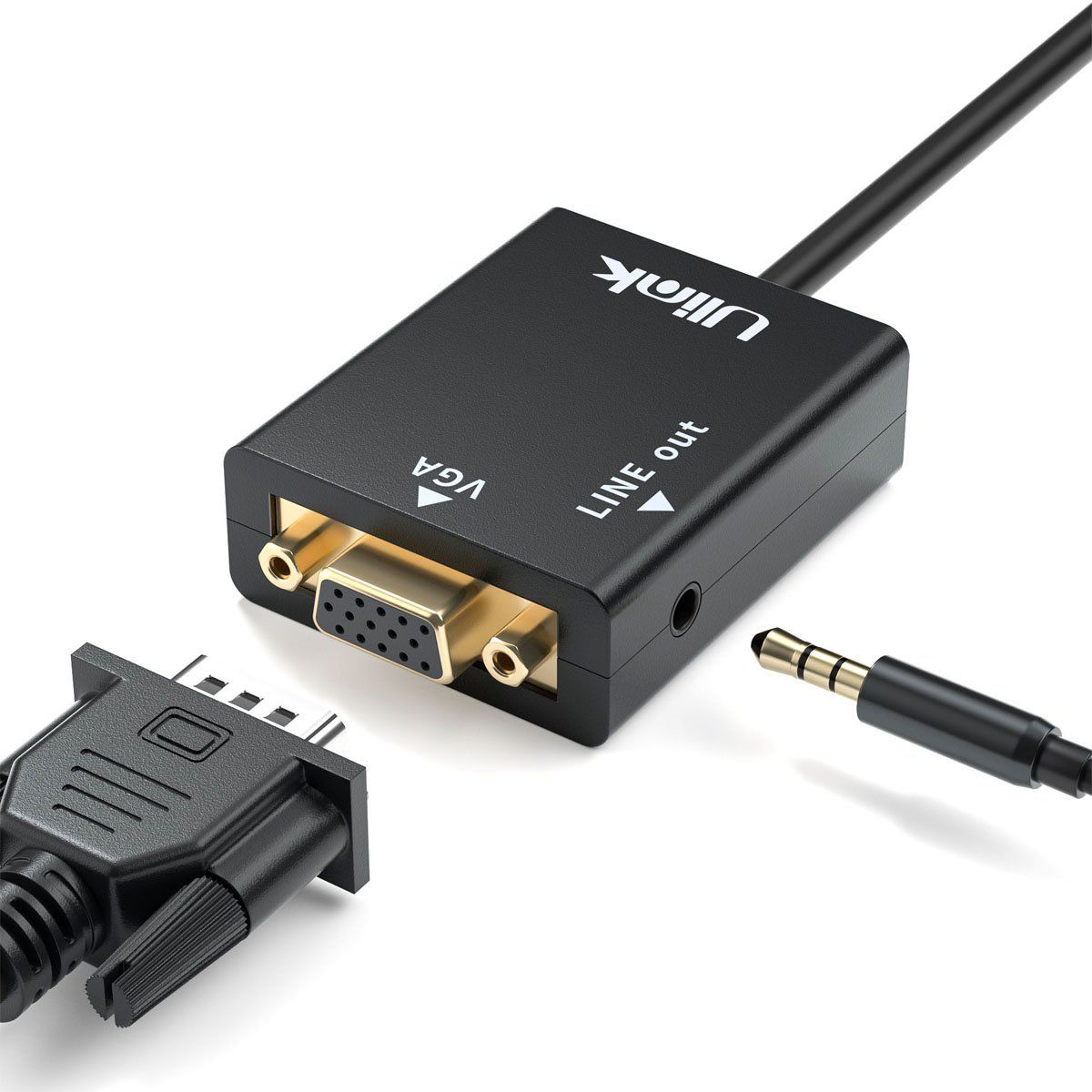 ULINK - CONVERSOR DE VIDEO HDMI A VGA  AUDIO 1080P
