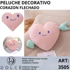 GENERICO - COJÍN DECORATIVO DE CORAZÓN FLECHADO