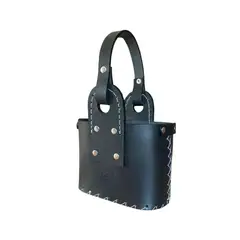 EL BUEN PASTOR - Canasta Matera Negra de Cuero