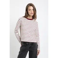 FROENS - Polera Manga Larga Rayas Azucena Mujer