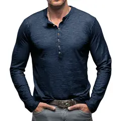 TIOZONEY - Camisetas de manga larga para hombre
