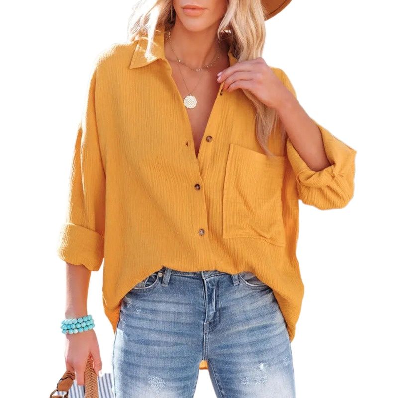 TIOZONEY - Blusa mujer Naranja