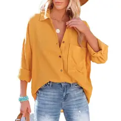 TIOZONEY - Blusa mujer Naranja