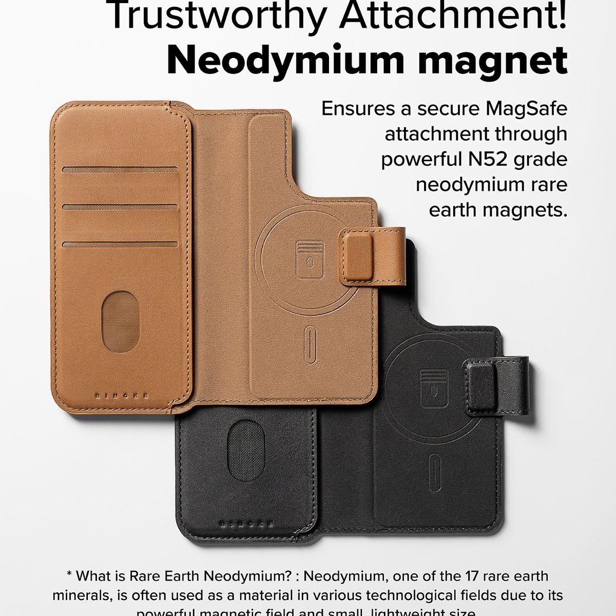 RINGKE - Billetera Ringke Magnética Para iPhone 16 / 15 / 14 Pro Max Negro
