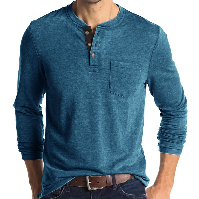 TIOZONEY - Polera Manga Larga Algodón Hombre