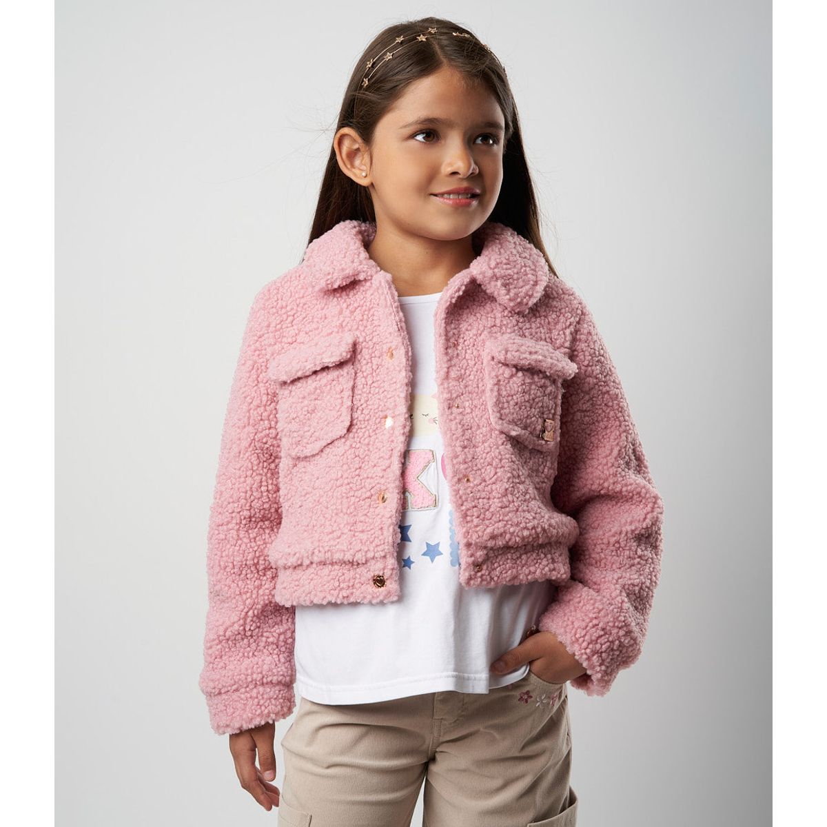 4KIDS - Chaqueta niña sherpa morado 4 Kids