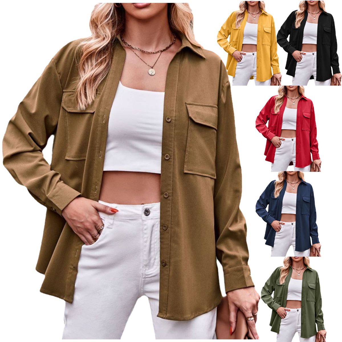 TIOZONEY - Blusa para Mujer Amarillo