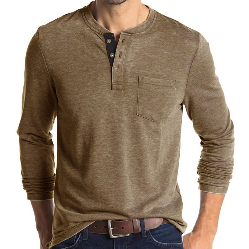 TIOZONEY - Polera Manga Larga Algodón Hombre