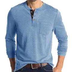 TIOZONEY - Polera Manga Larga Algodón Hombre